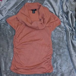 Cowl neck knit shirt